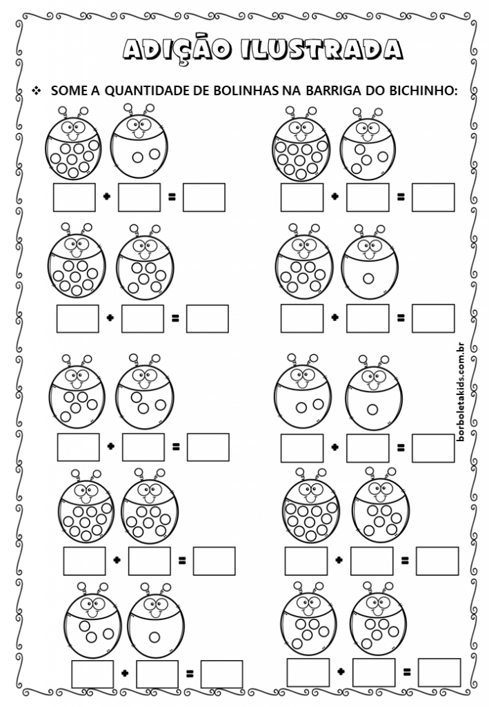 Atividades de Matemática de Adição e Subtração com Desenhos