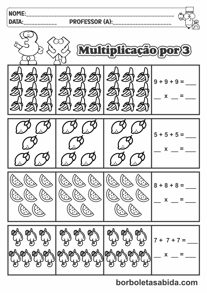 Atividades De Multiplicação E Divisão 3 Ano - Clickandgo