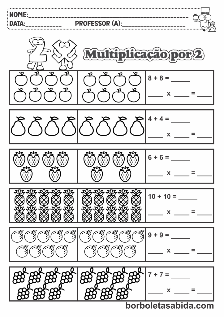 Atividades de multiplicação 3º ano para imprimir - Toda Matéria